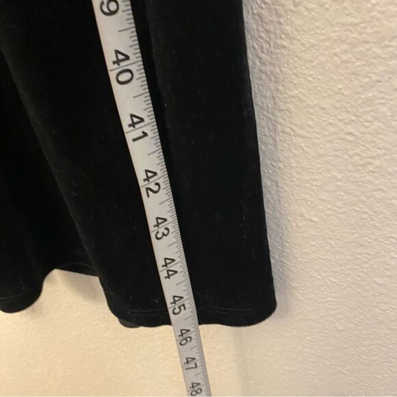 Express stretch Velour velvet black Lace Trim Slip Dress midi maxi side slit XS - Picture 9 of 10